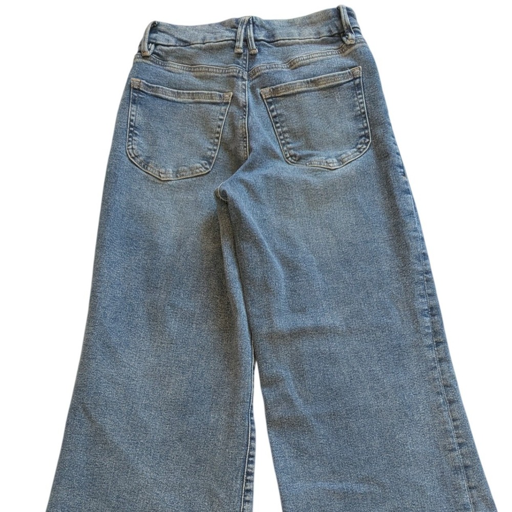 Good American Good Waist Palazzo High Rise Wide Leg Jeans Blue Size 6/28 - Picture 2 of 10